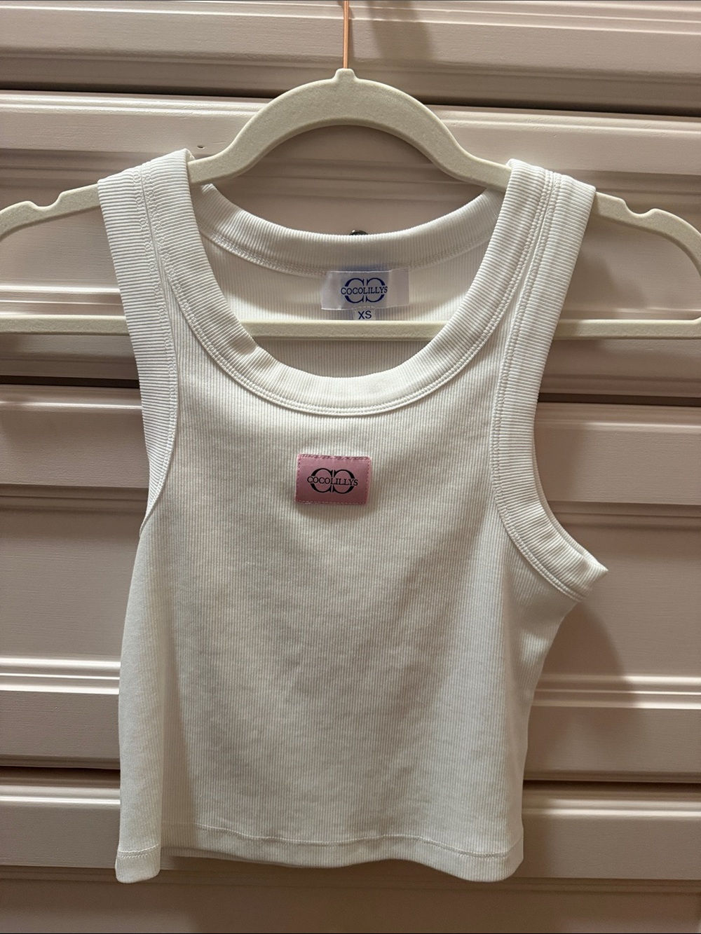 White Ribbed Tank Top for Kids